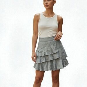 Jean Linen Designer Skirt by nanette lepore.